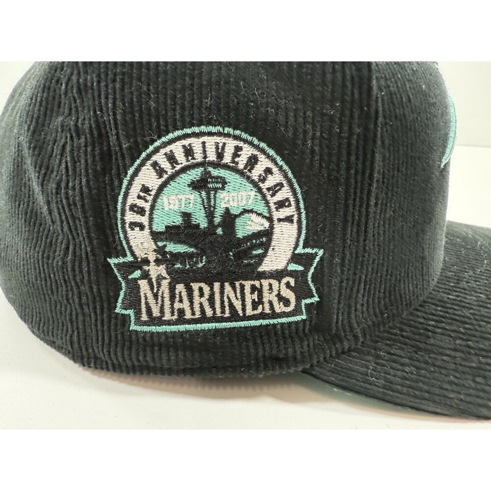 Seattle Mariners 30th Anniversary Fitted Hat New Era 59FIFTY Black Cord 7 1/2 - Picture 7 of 13